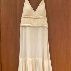 Sue Wong Cream Halter Goddess Dress